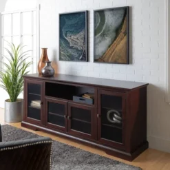 Saracina Living Deals Sales Store 6 Glass Door Traditional Highboy TV Stand For TVs Up To 80" - Saracina Home