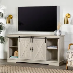 Saracina Living Deals Sales Store 14 Modern Transitional Sliding Barndoor TV Stand For TVs Up To 65"- Saracina Home